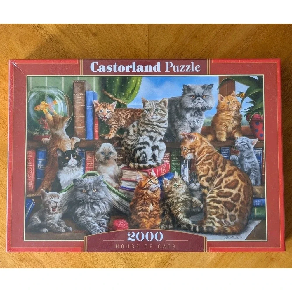 Castorland House of Cats 2000 Piece Jigsaw Puzzle Sealed NEW Books Kitty